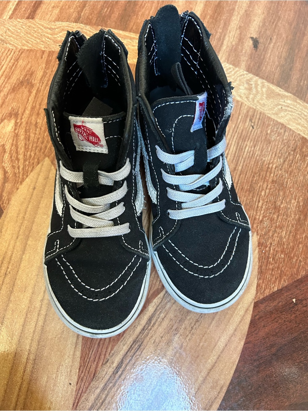 Vans Kids Black and White High-Top Skate Sneakers